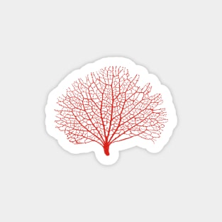 red sea fan coral silhouette Sticker